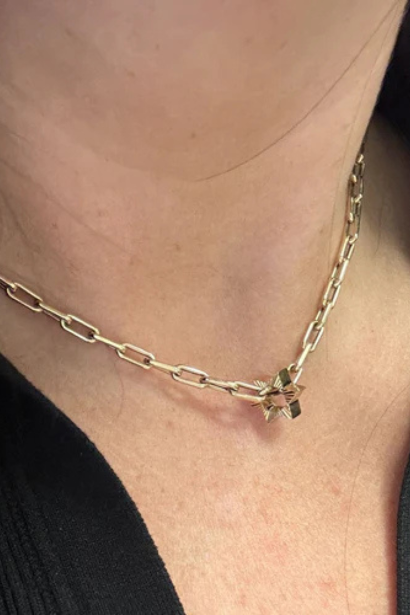 Adina Reyter Fluted Star of David Big Bead on chain