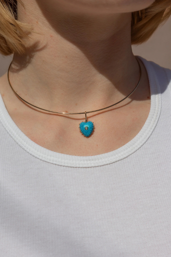 Thatch Isabel Howlite Charm on collar on model