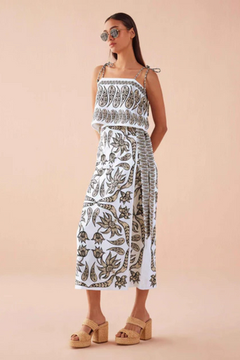 Omika Sammi Print Midi Skirt full body front