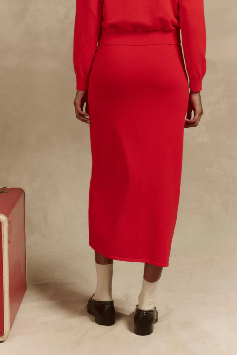 The Great the Button Front Sweater Skirt back