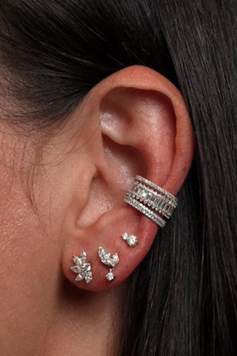 Adina Reyter Pave Ear Cuff stacked