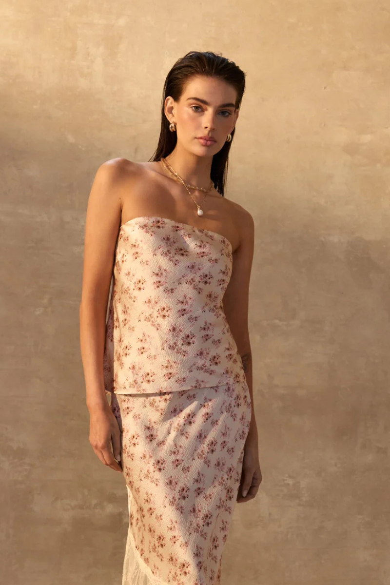 Cami NYC Prima Hammered Strapless Cami close up