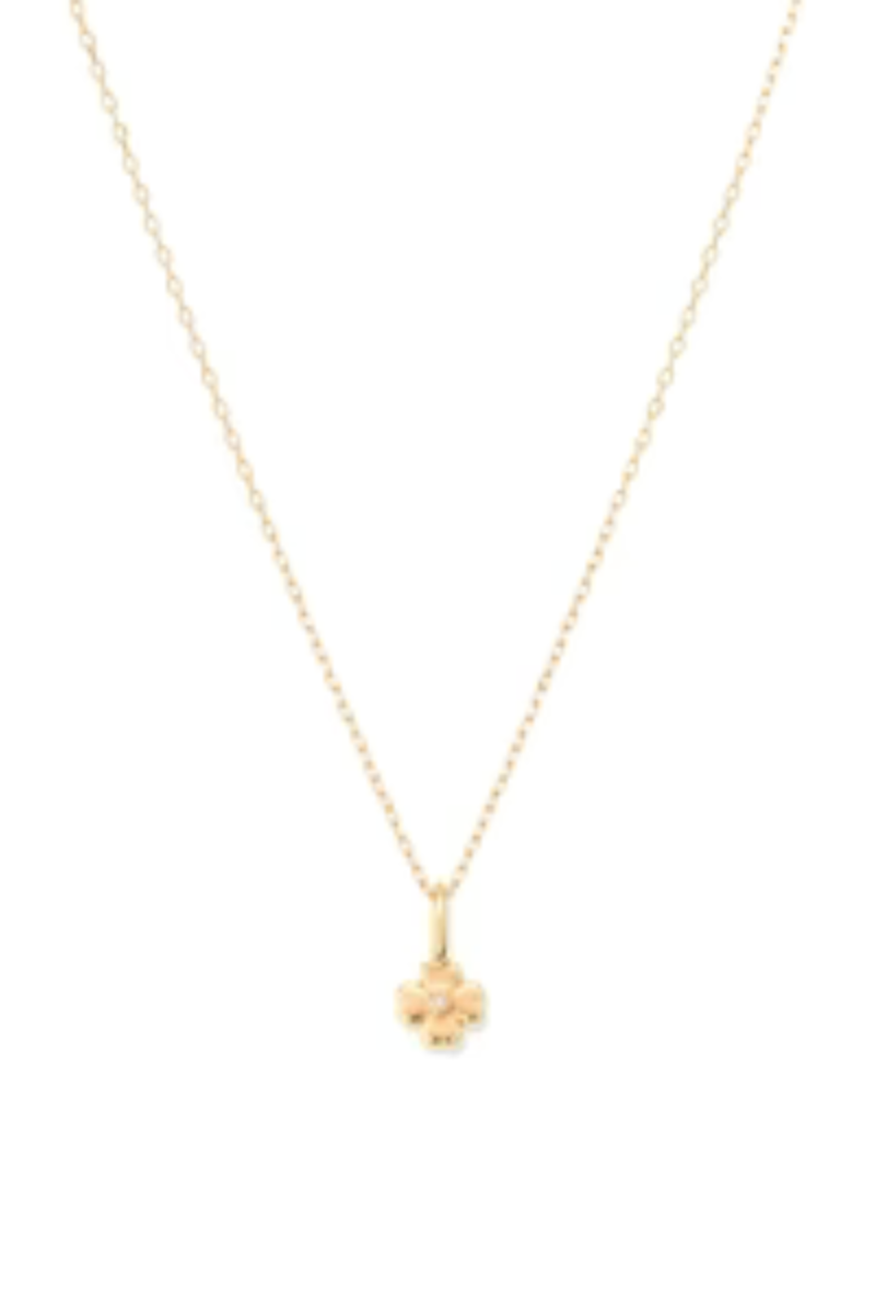 Adina Reyter Diamond Clover Mini Bead Charm on chain