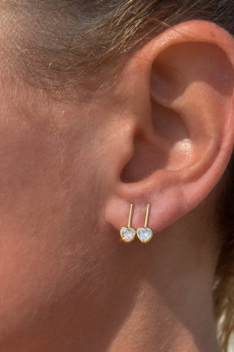 Thatch Noemi Heart Earrings doubled on ear
