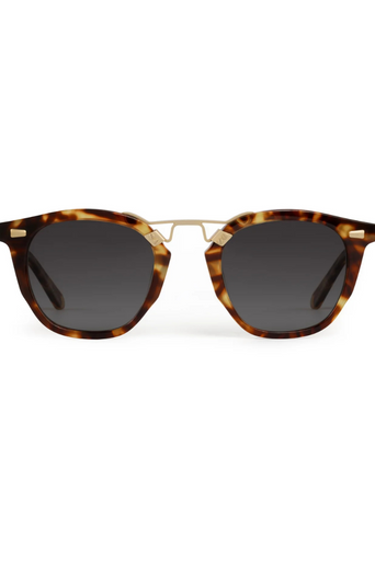 Krewe Beau II Kyoto Tortoise 18k Polarized Sunglasses front by itself