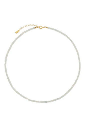 Sidekick Aquamarine Beaded Necklace by itself