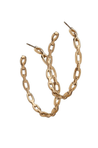 Jennifer Zeuner Carmine 2" Gold Hoops flat lay