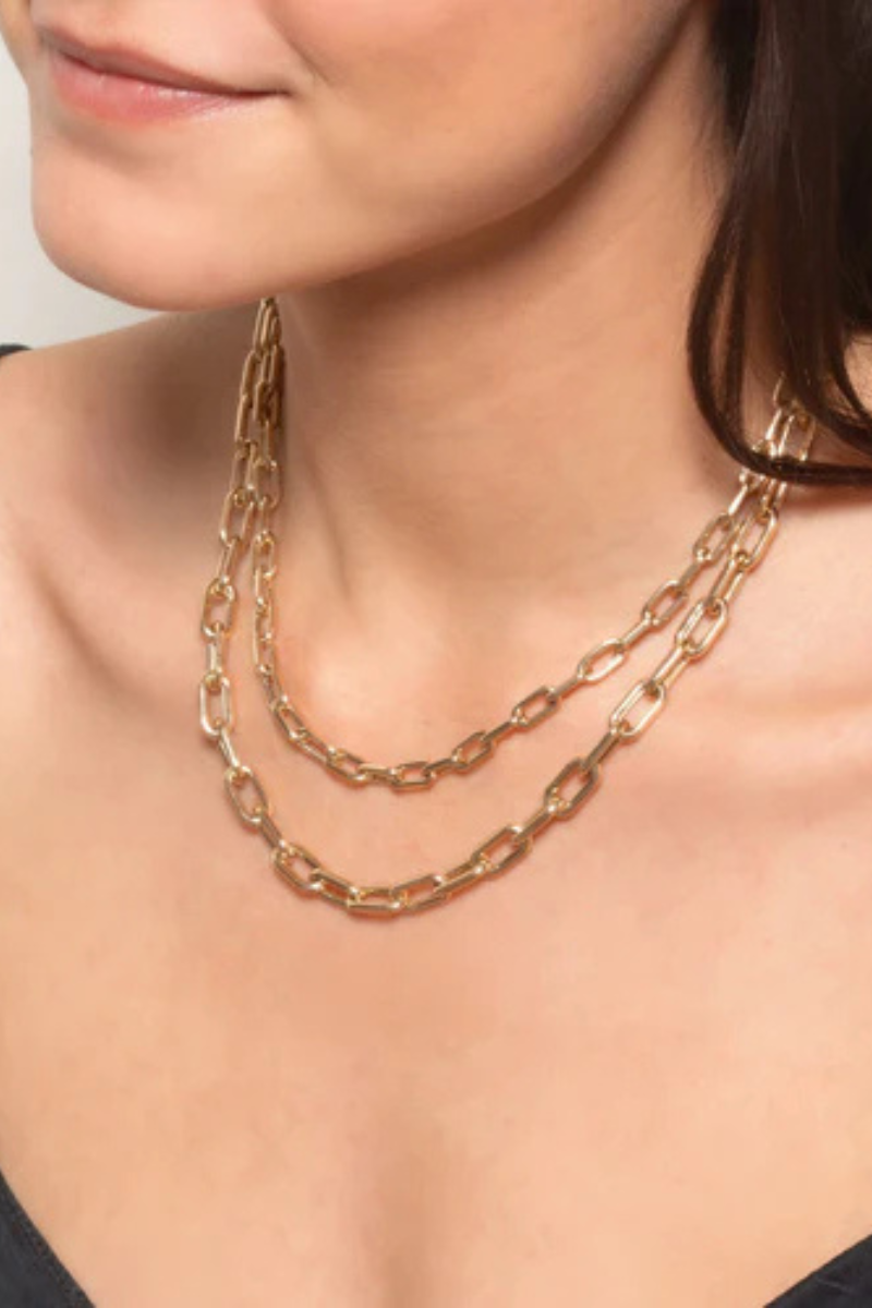 Adina Reyter 5.3mm 18" Italian Chain Link Necklace stacked