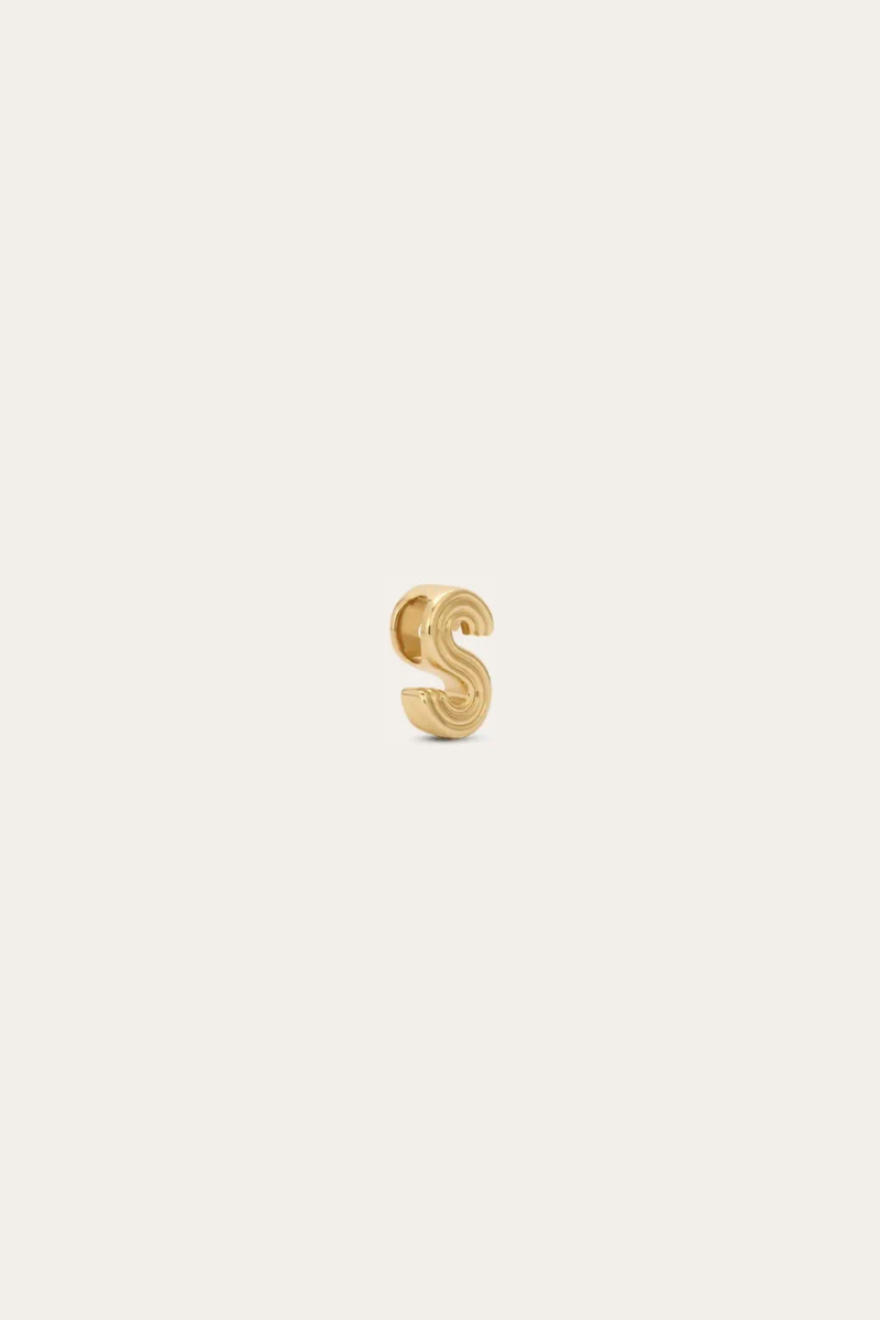 Groovy Initial Mini Bead - Letter S side