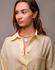 Ciao Bella Mother of Pearl Bar Choker Necklace on model