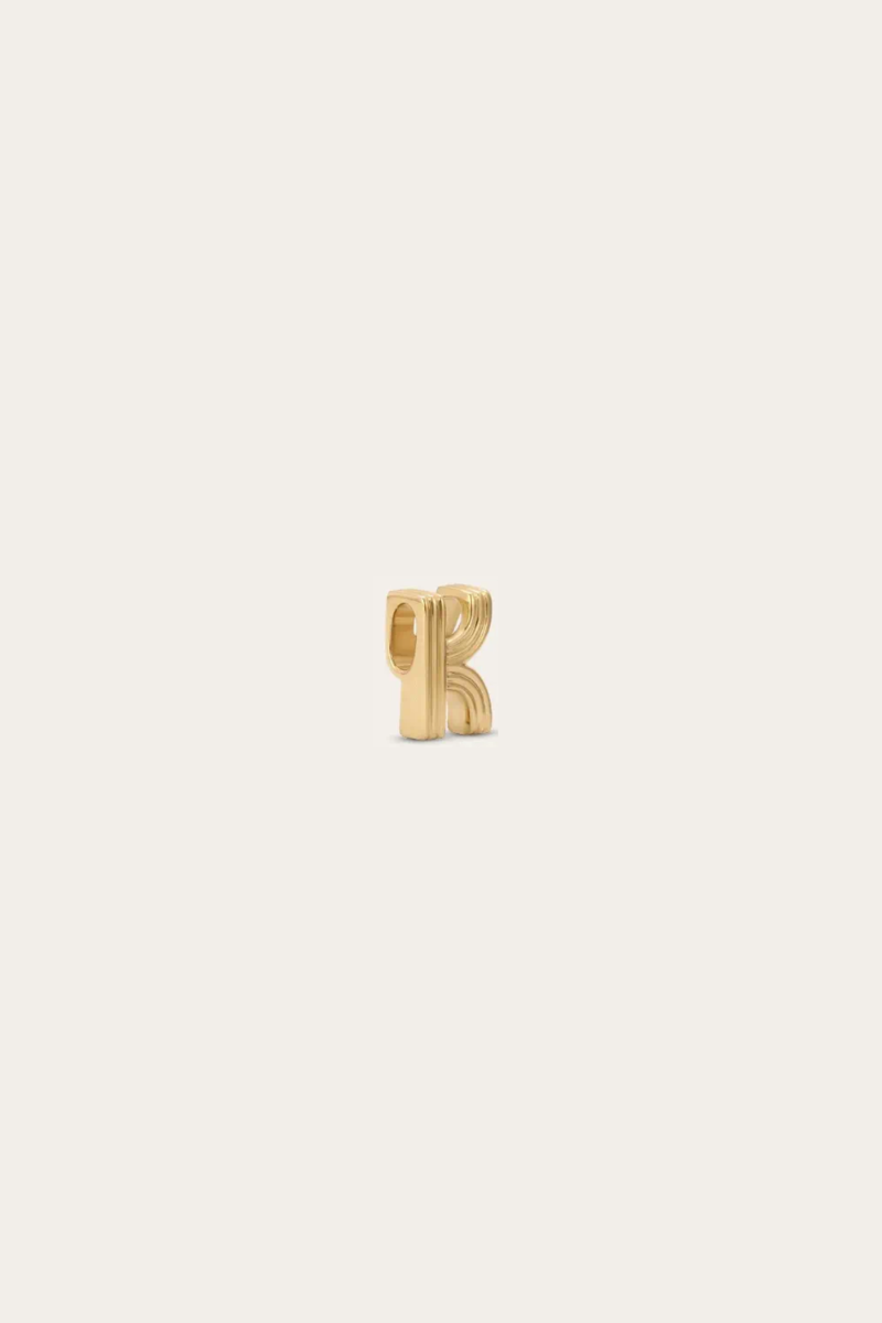 Groovy Initial Mini Bead - Letter K side