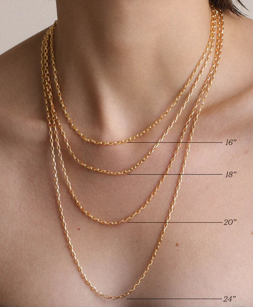 2mm Italian Chain Link Necklaces with varying lengths