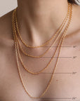 2mm Italian Chain Link Necklaces with varying lengths