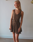 Hanna Suede Mini Dress full body front