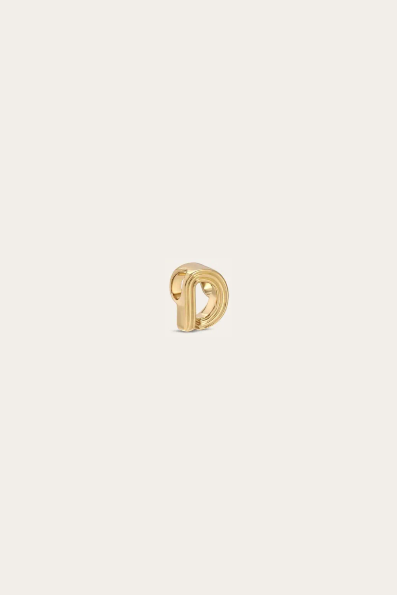 Groovy Initial Mini Bead - Letter D side