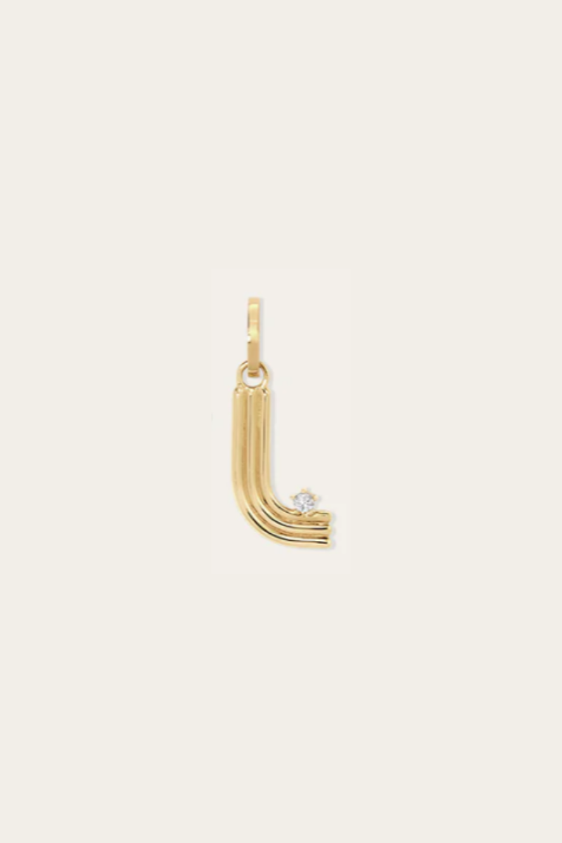 Groovy Diamond Initial Charm L