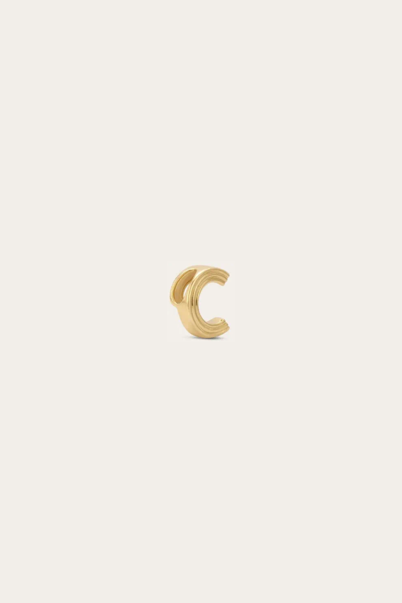 Groovy Initial Mini Bead - Letter C side