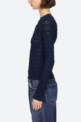 Sea Ruby Long Sleeve Top Navy side