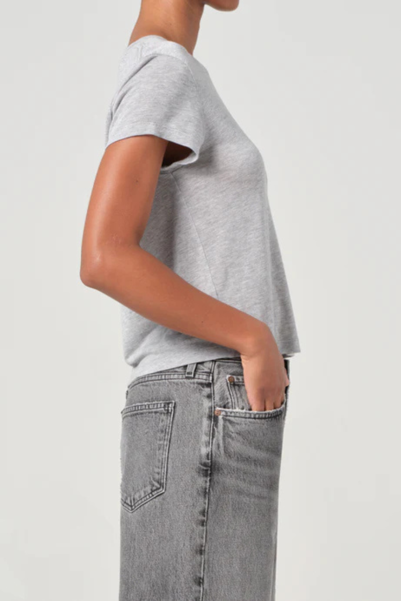 Agolde Adine Shrunken Tee Grey Heather side