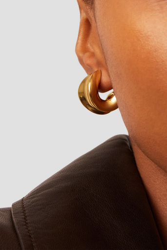 Jenny Bird Chunky Doune Hoops super close up on ear