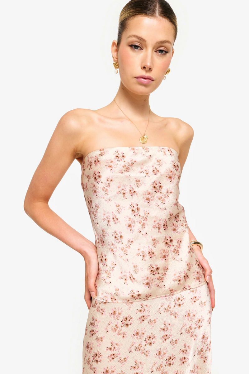 Cami NYC Prima Hammered Strapless Cami front view