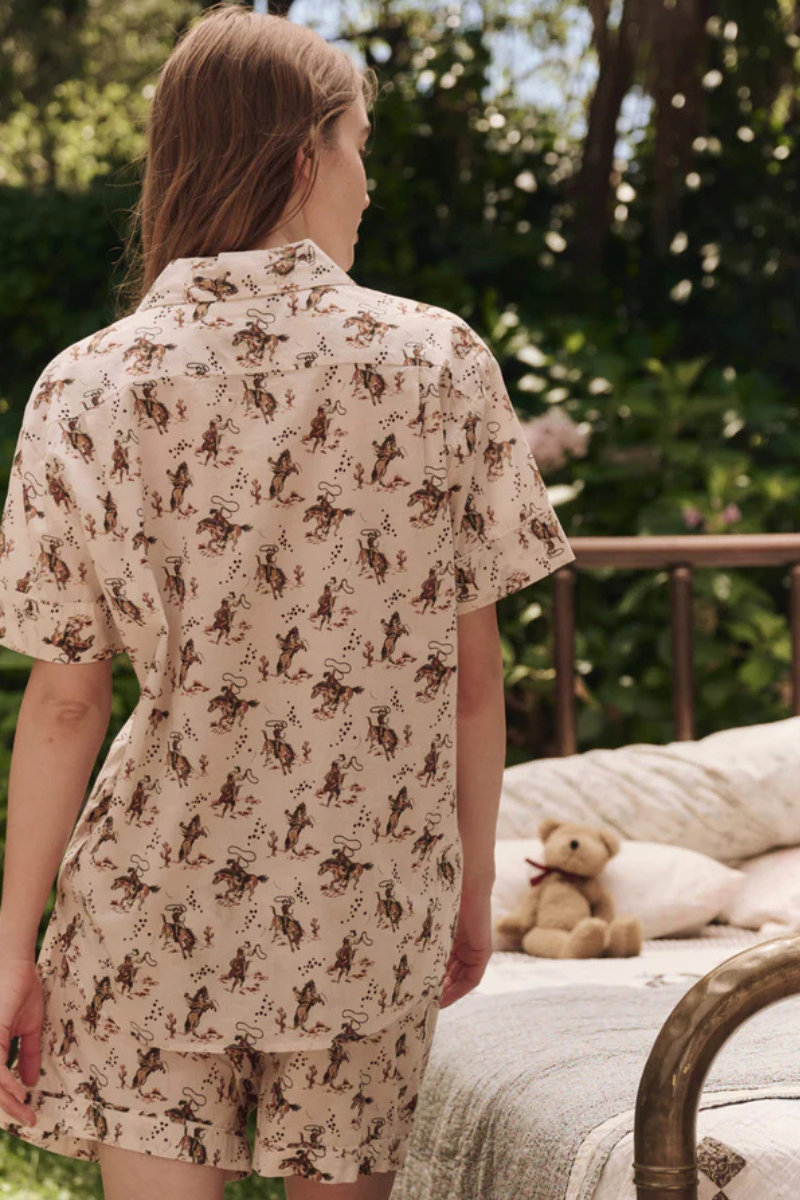 The Great the Square Pajama Short Cowboy back