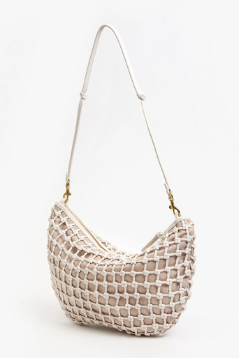 Clare V Lune Knot Woven Leather Bag side
