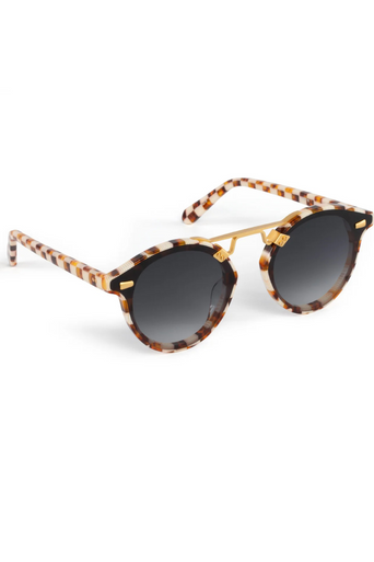 Krewe STL Nylon Caffe 24k Sunglasses side view, by itself
