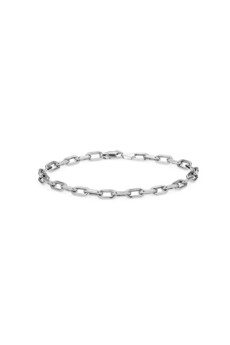 Adina Reyter 4mm Wide 7" Italian Chain Bracelet Silver by itself