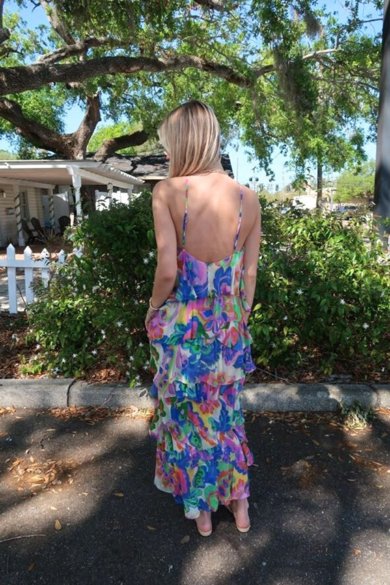 Amanda Uprichard Poise Halter Maxi Dress back