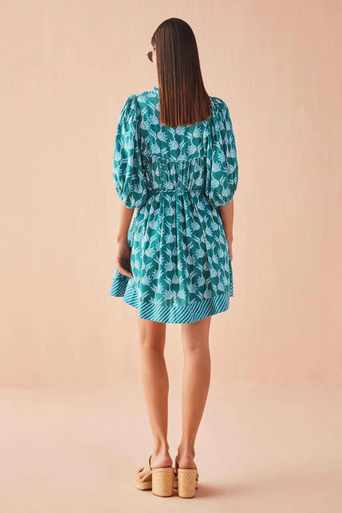 Omika Wren Print Mini Dress back