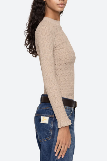 Sea New York Ruby Long Sleeve Top Champagne side