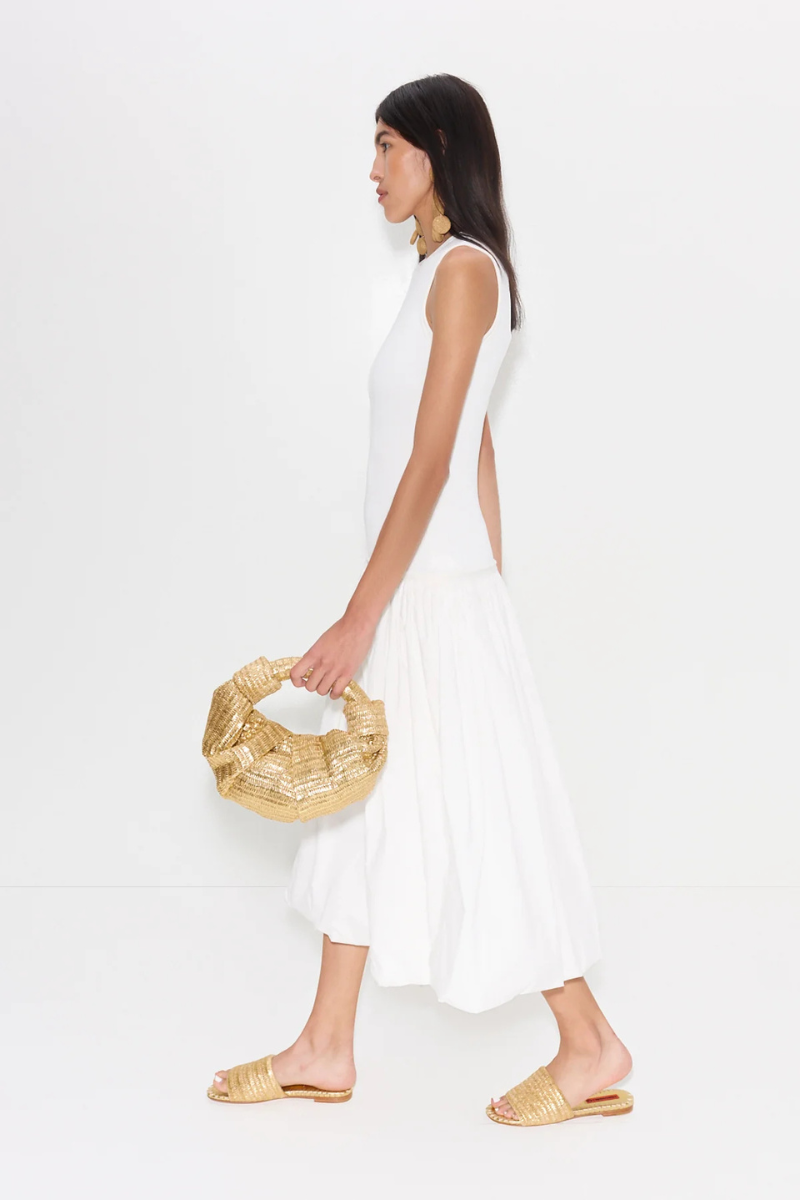 Simon Miller Metallic Raffia Slide full body