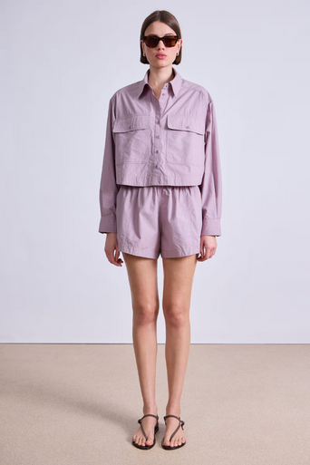 Apiece Apart Cropped Utility Shirt front, closed