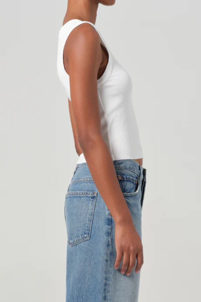 Agolde Shrunken Poppy Tank White side
