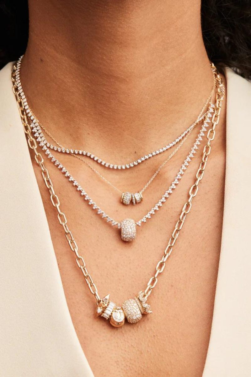 Adina Reyter 4mm 18inch Italian Link Necklace with other necklaces