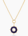 Thatch Soleil Lapis and Mother of Pearl Charm on charm clip chain