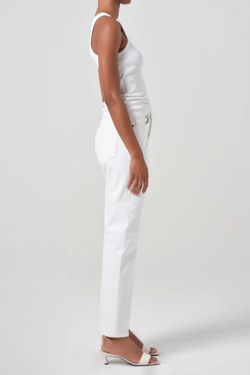 Agolde 90s Pinch Waist High Rise Straight in Marshmellow side