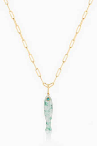 Thatch Fortuna Green Dot Charm on chain