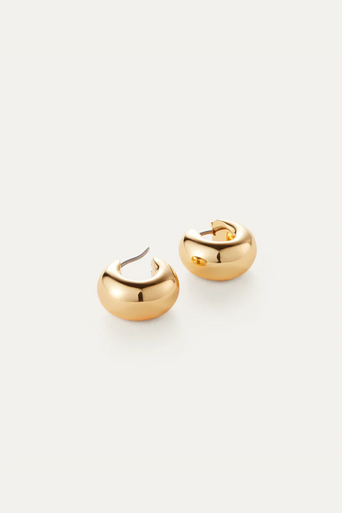 Jenny Bird Mini Tome Hoop Earrings laid down by itself