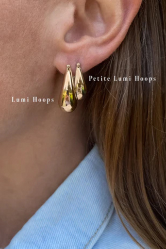 Thatch Lumi Hoop Earring Gold with petite hoop