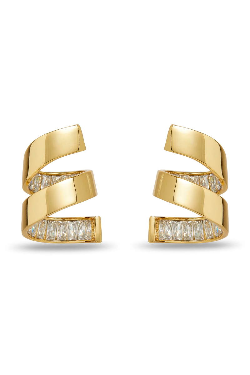 Lele Sadoughi Piroutte Spiral Earring side by side