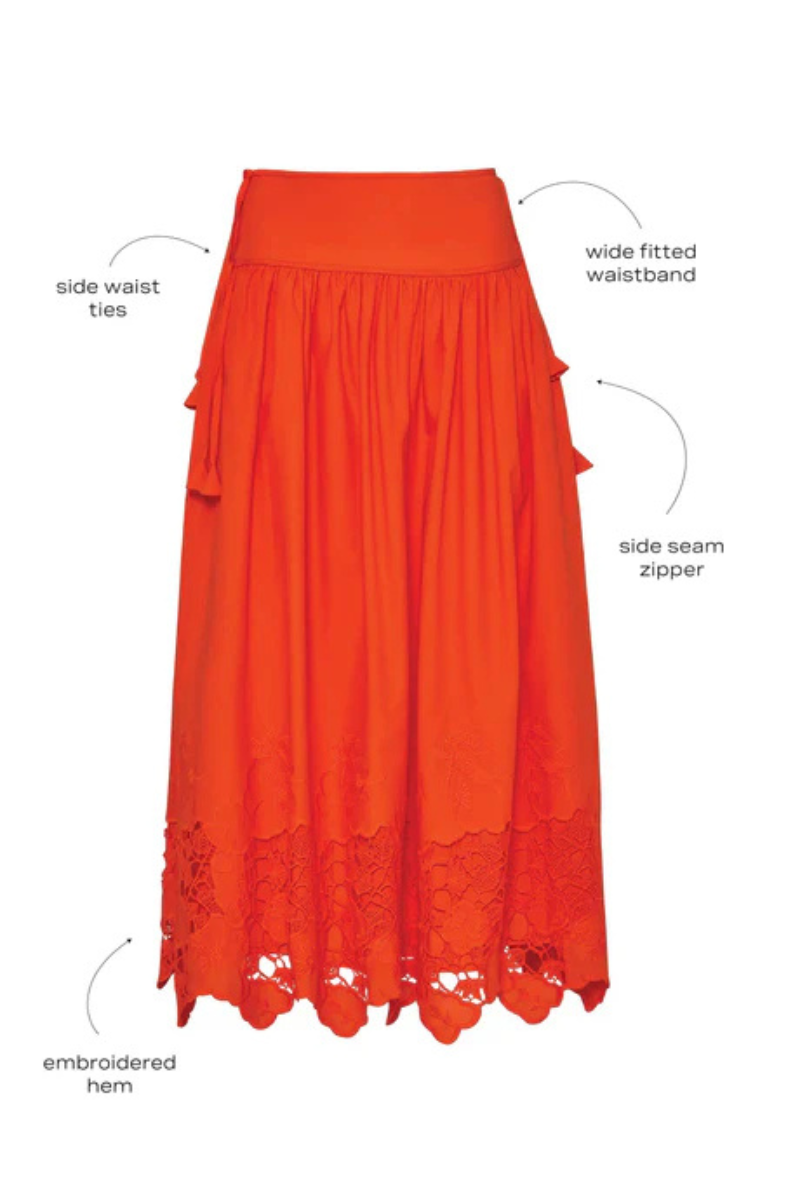 Hunter Bell Nathalie Embroidered Skirt with details