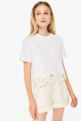 Cami NYC Keanu Lace Scallop Top front
