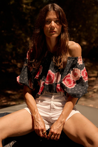 Natalie Martin Ella Top Poppy Print front