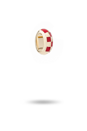 Adina Reyter Red Ceramic Checker Bead Mini side close up