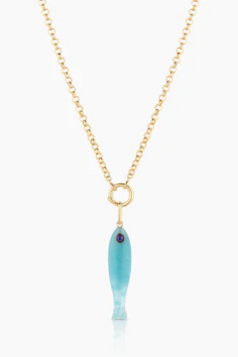 Thatch Fortuna Amazonite Charm on chain with charm clip