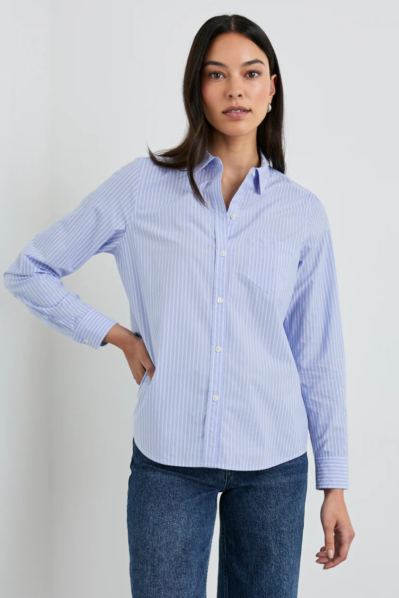 Rails Stina Stripe Button Down front, untucked