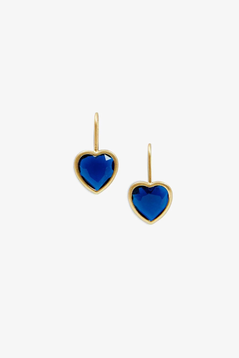 Clare V Bezel Heart Earrings front