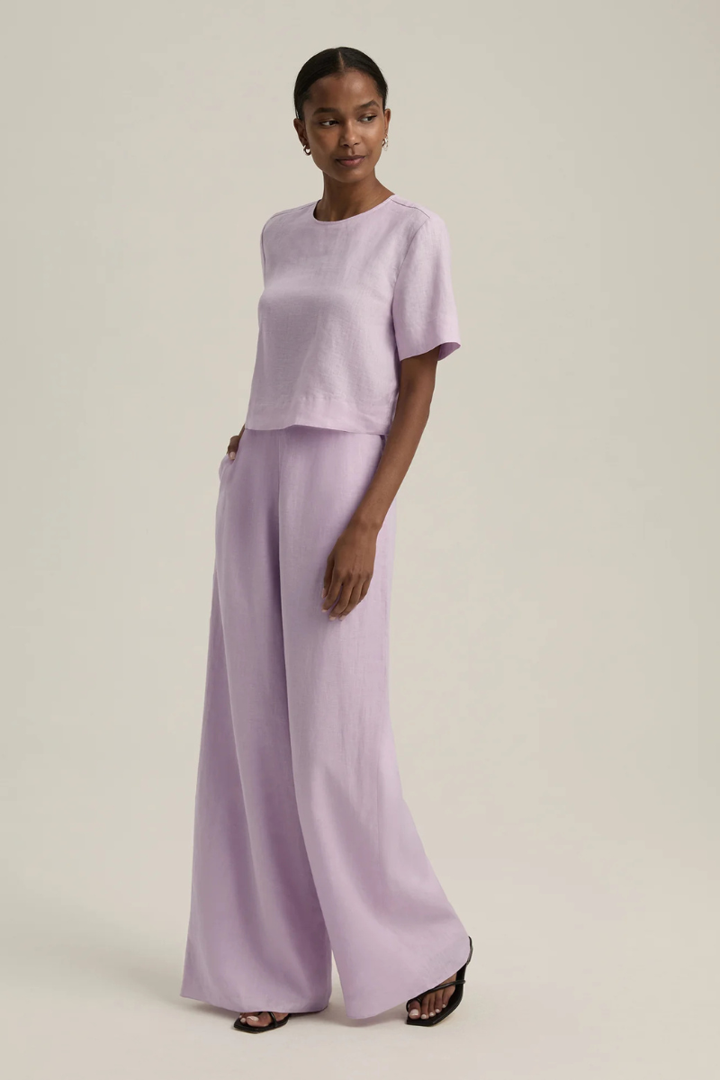 Favorite Daughter Wide Leg Linen Pant front/side